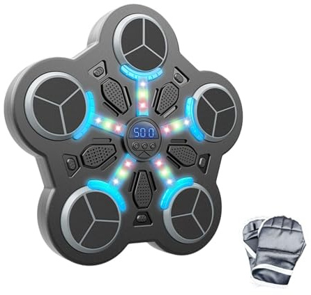 Dickly Máquina de Boxeo Inteligente, Equipo de Entrenamiento de Boxeo montado en la Pared con Objetivo de Boxeo electrónico, con luz para el hogar para Hacer, 5 Objetivo