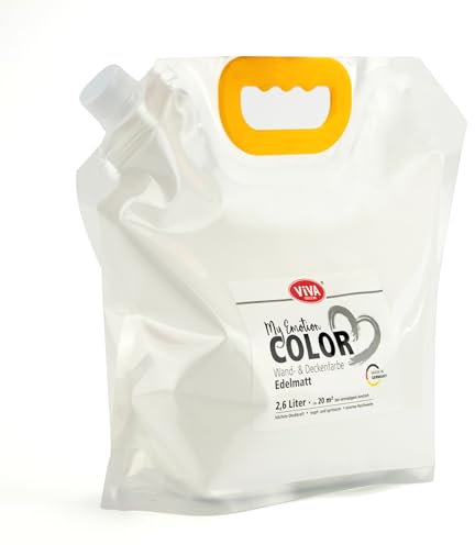 Viva Decor My Emotion Color 2,6 Liter - Reine Harmonie - Matte, weiße Wandfarbe und Deckenfarbe, Hohe Deckkraft, Geruchsneutral &Tropfarm. Innenfarbe für Wohnzimmer, Schlafzimmer & Kinderzimmer