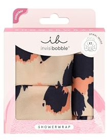 invisibobble - Set Showerwrap Leo - Waterproof Shower Cap - Protects Hair from Moisture & Frizz - Stylish Leopard Print - Reusable and Stylish