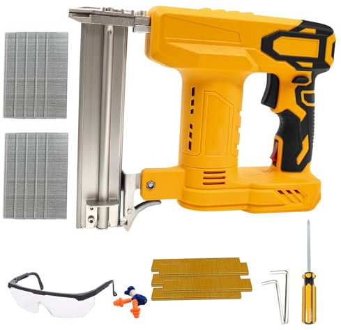 Akku-Nagelpistole, kompatibel mit DW 20V Akku, 2-in-1 Elektrischer Tacker Brad Nagler für Holzbearbeitung Polster, mit 1500 Nägeln und 2 Schraubenschlüsseln (keine Batterie)