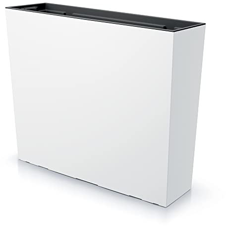 Tymar Blumenkasten Blumenkübel hoch Pflanzkasten Outdoor Blumentopf sichtschutz länglich pflanzgefäße für draussen rechteckig (Weiß; 77x23x69cm)