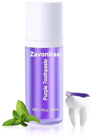 Dentifricio viola per sbiancamento dei denti e rimozione delle macchie - Formula sbiancante per riparazione di denti bianchi e gengive - 30ML