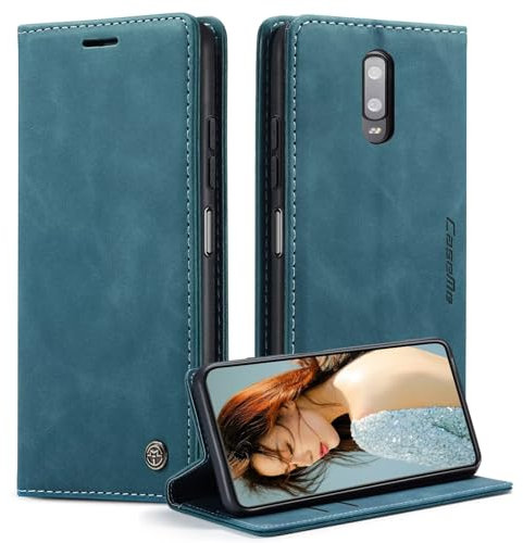 Belzsxy Handyhülle für OnePlus 7 Hülle Premium Lederhülle Klappbar Flip Case Tasche Magnet Kartenfach Standfunktion Klapphülle Schutzhülle für OnePlus 7, Blaugrün