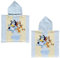 CARTOON Badeponcho für Kinder aus Polyester-Mikrofaser Größe 50 x 100 cm Strand Pool, Bluey und Bingo, Einheitsgröße