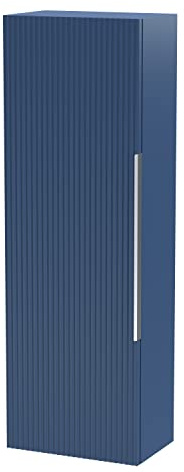 Balterley Tall Bathroom Storage Cabinet, Single Door Soft Close with Finger Pull Handles Tall Narrow Cupboard, Wall Hung Slim Bathroom Storage Unit, Slimline Cabinet - 400 x 253 x 1200mm (Blue)