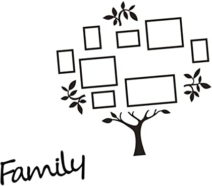 Healifty Sticker Mural Arbre Photo Autocollant Décoratif Amovible Noir Pour Salon Chambre Facile à Appliquer Résidu Décoration Murale Famille Creative