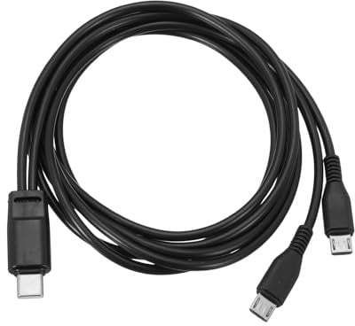 sourcing map Multi USB Type C Male to 2 Dual Micro USB Male 2 in 1 Splitter Charging Cable Cord 40 Inch or Phone Power Bank Tablet, 5V 2A, Black