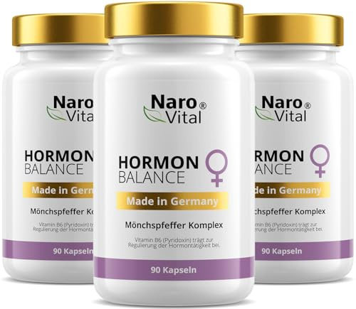 Hormon Balance Frauen Komplex mit Mönchspfeffer hochdosiert - 3er Sparmenü | 3x 90 vegane Kapseln mit Agnus Castus, Myo Inositol & Yamswurzel für Zyklus, PMS, PCO, Wechseljahre, Menopause