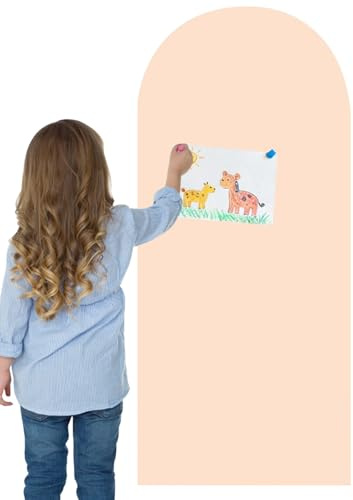Tableau mural - Adhésif mural magnétique en PVC arqué avec motif de thé au lait et kit pour débutants | Papier peint en ardoise amovible pour salle de jeux scolaires pour | Adhe