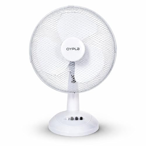 Oypla 12 Oscillating White Desk Top Fan