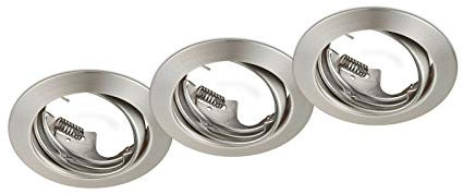 Trio Leuchten Einbauleuchten Set Jura 3er-Set Jura 650100307, Metall Nickel matt, exkl. 3x GU10
