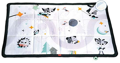 Tiny Love Black & White Super Mat, Spielmatte Baby, faltbare Spieldecke (150 x 100 cm), 0+ Monate, 8 Aktivitäten, kontrastreiche Krabbeldecke Baby, Spiegel für die Bauchlage, Beißring, Magical Tales