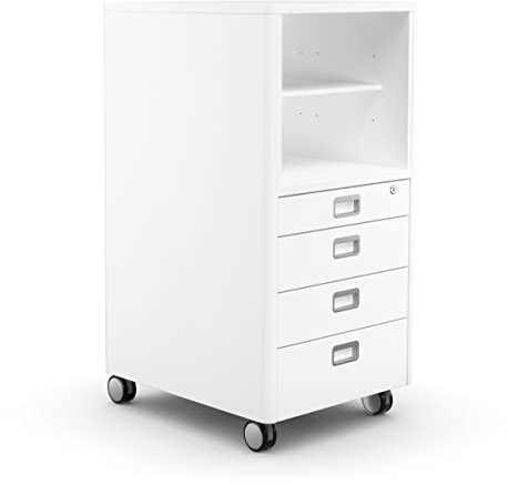 moll Cubicmax Rollcontainer | abschließbare Schubladen mit Selbsteinzug | Mobile Stauraumlösung mit Ablage | ideal für moll Kinderschreibtische | sichere & abgerundete Ecken | Made in Germany