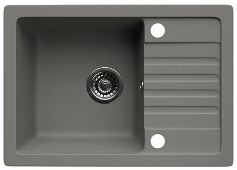 LINDBERGH® Küchen Granit-Spüle Grau SIM33 mit Siphon, Verbundstoffe Made in Germany, Spülen Küche Matt Küchenspüle Spülbecken Kitchen Waschbecken Sinks Einbauspüle, inkl. Imprägnierung