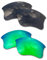SOODASE Pour Oakley Flak Jacket XLJ Des lunettes de soleil Noir/Vert 2 paires Verres de remplacement polarisés