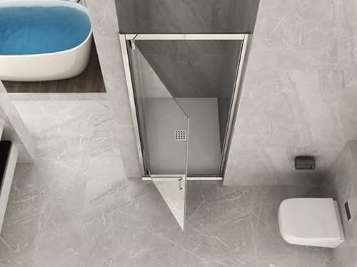LineaDoccia - Box Porta Doccia Cristallo 6 mm | 1 Lato Apertura Pivotante Battente Interna o Esterna | Trasparente o Opaco | Anticalcare | H190cm | Misura 75 cm | Vetro Opaco
