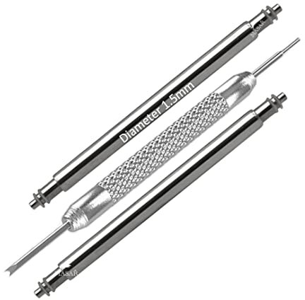 masar 20mm X 2 Premium Pompes Tiges Barrettes Barres à Ressort pour Montre Acier Inoxydable Diamètre 1.5mm 20 mm, X 2 + Outil