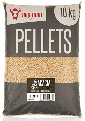 BBQ-Toro Acacia Pellets aus 100% Akazienholz | 10 kg | Akazienpellets für Grill, Smoker, Pellet-Pizzaofen und Heizungsanlagen | Grillpellets Smoker, Holzpellets Smoker, Pellets zum Heizen