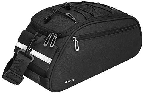MOSISO Fahrradtasche Gepäckträgertasche,Wasserdichter Fahrrad Koffer Rücksitztasche Radfahren Fahrradträger Rücksitz Gepäckaufbewahrung Sattel Umhängetasche, Schwarz