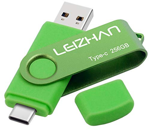 leizhan 256Go Clé USB 3.0 Flash Drive USB Type C OTG Pendrive USB pour Huawei Samsung Smartphone Android de Type C-Vert