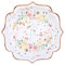 Santex 10 Assiettes Carton Mariage Fleur 21CM Multicolore