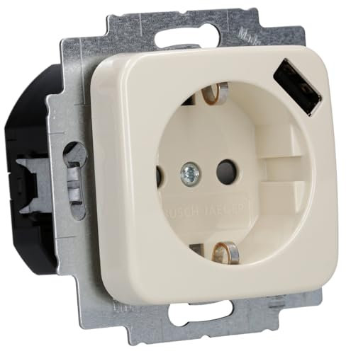 BJ Busch-Duro 2000 SI cremeweiß (USB-Steckdose: 20 EUC BUSB-212)
