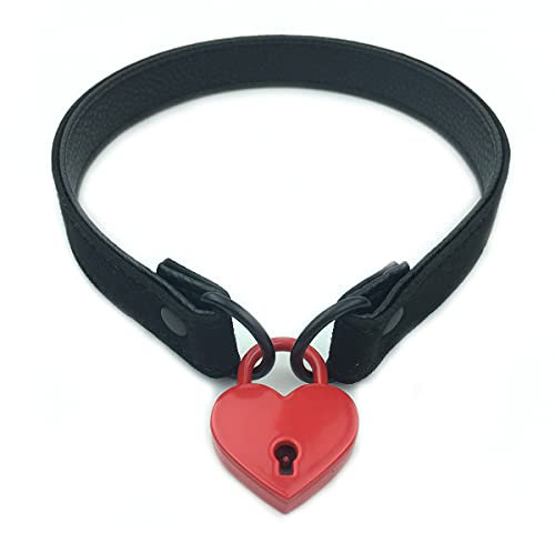Succuba Padlock Choker Collar Necklace Lolita Collar Cat Kitty Velvet Necklace with Lock and Key For Women and Men, Pu, not known