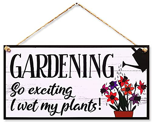CARISPIBET Gardening, so exciting | home decorative sign garden ornament, wall art 6 x 12