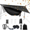 Ensemble de hamac de Camping Portable, hamac Double Simple, moustiquaire, Tente Pare-Pluie, lit Suspendu en Tissu Parachute Haute résistance. Convient pour l'extérieur, la randonnée, Le Camping