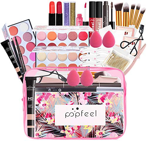 28pcs Professional makeup kit, Make up set teenagers girls, Girls make up set 9 to 12 With Lip gloss, eye shadow, mascara, eyeliner, concealer, etc.for Teenage & Adults