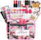 28 Stück Make Up Set, Schminkkoffer gefüllt, kinderschminke set mädchen, Lidschatten Makeup Paletten Mischen Matt und Schimmer mit Lipgloss
