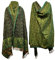 Winterschal mit Vintage-Blätterdruck, weich, warm, handgefertigt, luxuriös, Schal, Überwurf, Dekoration, Decke, Übergröße, wendbar, Winterschal, reine Yakwolle, Grün, Grün, OVERSIZED