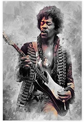 Jimi Hendrix Musikkunst Promi-Poster Musikkunst Promi-Poster 4 Leinwand-Poster Wandkunst Dekor Druck Bild Gemälde für Wohnzimmer Schlafzimmer Dekoration Unrahmen: 30 x 45 cm