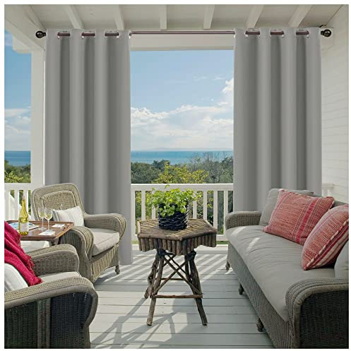 KCYXSMAX Outdoor Vorhang Wasserdicht mit Ösen Sichtschutz Sonnenschutz Outdoor Vorhänge 1 Stücke B254*H274cm Blickdicht Outdoor Gardine für Balkon Terrasse Veranda Pergola Gartenlaube