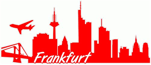 Samunshi® Frankfurt Skyline Aufkleber Sticker Autoaufkleber City Gedruckt - 20x8,4cm hellrot