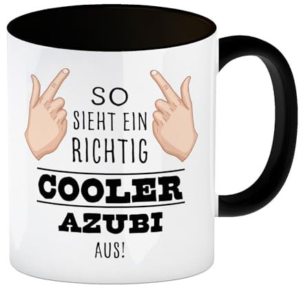 So sieht ein richtig cooler Azubi aus Kaffeebecher Schwarz für die Arbeit