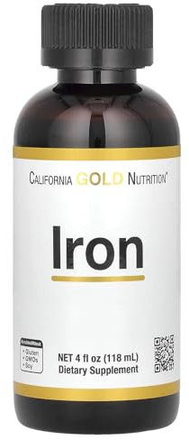Iron, as Ferrous Bisglycinate Chelate and Yellow Dock Root, 4 fl oz (118 ml), California Gold Nutrition