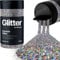 Hemway Premium Glitter Shaker - Gun Metal Grey Holographic | Chunky Metallic Flake Sequins for Resin & Epoxy Crafts | Craft Supplies for Tumblers, Festival, Hair, Face, Body, Eye & Nail Art | 130 g