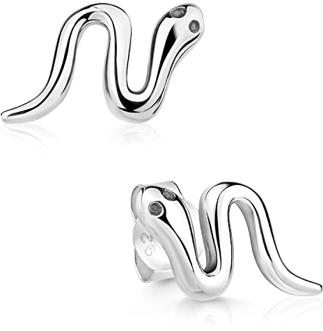 MATERIA by Matthias Wagner Damen Ohrstecker Silber 925 klein Schlange glatt SO-484
