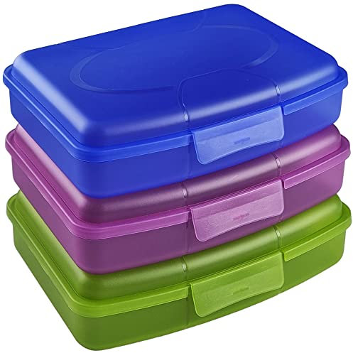 My-goodbuy24 Butterbrotdose Brotdose | 3er Set | Lunchbox für Kinder & Erwachsene - Perfekt für Schule, Büro, Arbeit oder Kindergarten - Spülmaschinengeeignet