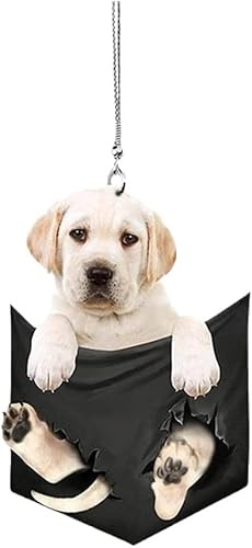 2 Stück Hunde Auto Rückspiegel Anhänger,Kreatives Schaukel Hund Auto Anhänger Hängende Ornamente Auto Rückspiegel Charms Ornamente Auto Zubehör Innenraum Deko Lustige Geschenke Auto-Innenausstattung