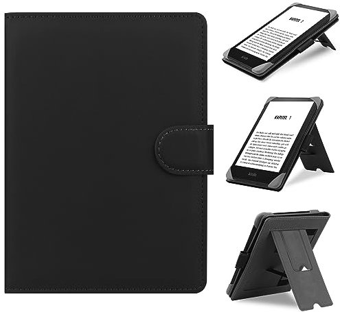 HoYiXi Universal Case for 6-6.8'' E-Book eReader - Compatible with Kobo, PocketBook, Tolino, Sony, Kindle Paperwhite - Leather Stand Cover, Black
