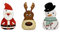 stylebox 3er Set Blechdose in Form der Weihnachtsfiguren: Weihnachtsmann, Rentier und Schneemann Box Weihnachts-Kekse, ca. 11 x 8 x 5 cm Volumen: 200 ml