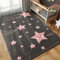 Carpettex Kinderteppich süße Stern Design Pink 200 x 290 cm - Kurzflor Teppich Kinderzimmer für Mädchen und Jungen Pflegeleicht Weich - Waschbarer Spielteppich Babyteppich Gaming Teppich Babyzimmer