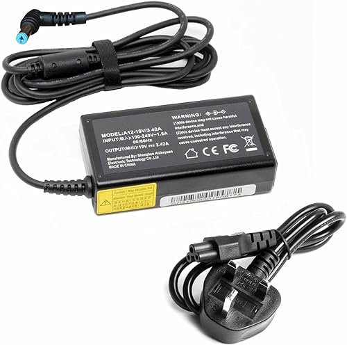 TJ Inspirations 65W 19V 3.42A Laptop Charger for Asus U20A, K52F, X55A, K56CA, K55A, X53U, K53E – Replacement Power Adapter, Fast Charging, Compatible with Asus Laptops