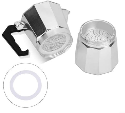 3 juntas de silicona y 1 filtro de aluminio para olla de espresso Moka accesorios (2 tazas)