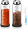 Gewürzstreuer Glas,Gewürzgläser,2 Stück Gewürzdosen Set,300 ML Gewürzbehälter Mit Bürste Und Antikollisionsring,Gewürzdosen Für Küche Für Gewürze,Grillen Im Freien,Kochen,Gewürze Aufbewahrung