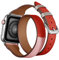 Soyeacrg Compatibile con Cinturino Apple Watch 38mm 40mm 41mm 42mm 44mm 45mm 49mm, Cinturino Avvolgente Doppio Giro in Vera Pelle per iWatch SE Ultra 1 2 Serie 9 8 7 6 5 4 3 2 1,Red,38/40/41mm