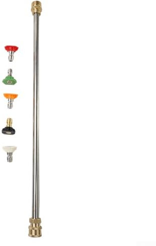 Lance d'extension de lance de nettoyeur haute pression de 40,6 cm, compatible avec Simpson, , Ryobi, avec 5 embouts