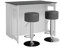 Vicco Bartisch-Set Dominic, Anthrazit/Weiß, 116 x 37 cm mit 2 Barhockern